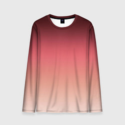 Лонгслив мужской Градиент красно-бежевый, цвет: 3D-принт