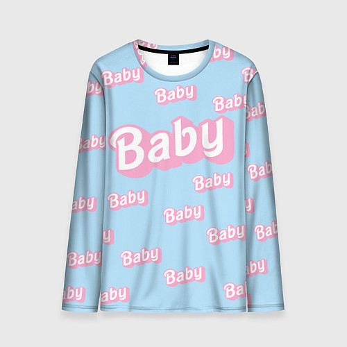 Мужской лонгслив Baby - Barbie style: blue pattern / 3D-принт – фото 1