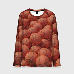 Лонгслив мужской Узор с баскетбольными мячами, цвет: 3D-принт
