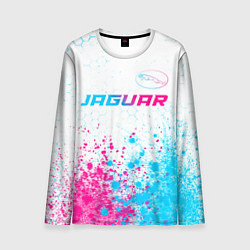 Мужской лонгслив Jaguar neon gradient style: символ сверху