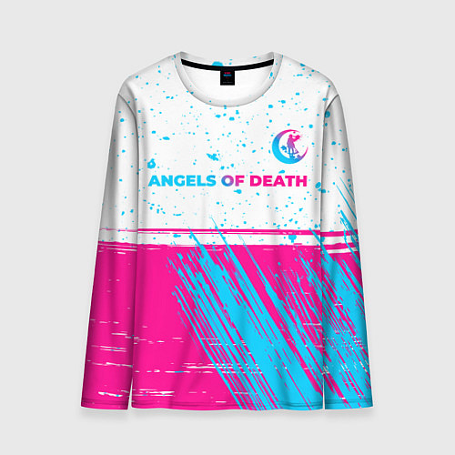 Мужской лонгслив Angels of Death neon gradient style: символ сверху / 3D-принт – фото 1