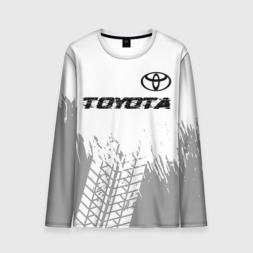 Мужской лонгслив Toyota speed на светлом фоне со следами шин: симво / 3D-принт – фото 1