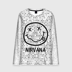 Лонгслив мужской Nirvana glitch на светлом фоне, цвет: 3D-принт