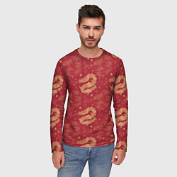 Лонгслив мужской The chinese dragon pattern, цвет: 3D-принт — фото 2