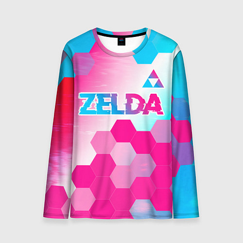 Мужской лонгслив Zelda neon gradient style: символ сверху / 3D-принт – фото 1