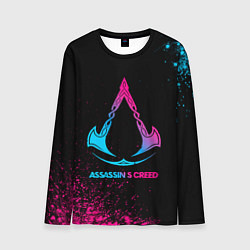 Мужской лонгслив Assassins Creed - neon gradient