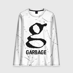 Мужской лонгслив Garbage glitch на светлом фоне