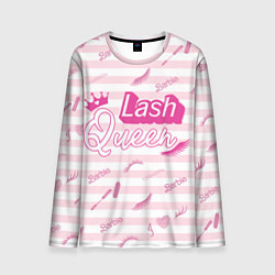 Мужской лонгслив Lash queen - pink Barbie pattern