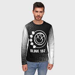 Лонгслив мужской Blink 182 glitch на темном фоне, цвет: 3D-принт — фото 2