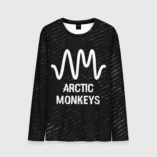 Мужской лонгслив Arctic Monkeys glitch на темном фоне / 3D-принт – фото 1