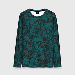 Мужской лонгслив Текстура каменная тёмно-зелёный