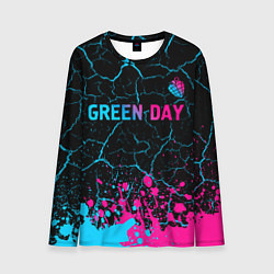 Мужской лонгслив Green Day - neon gradient: символ сверху