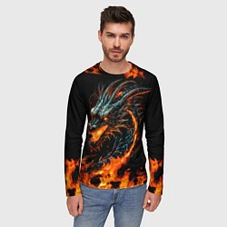 Лонгслив мужской Свирепый огненный дракон 2024, цвет: 3D-принт — фото 2
