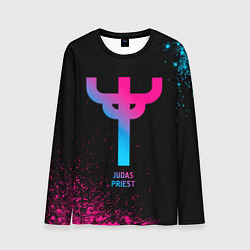 Мужской лонгслив Judas Priest - neon gradient