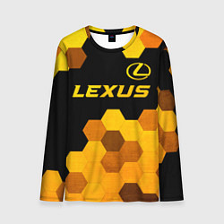 Лонгслив мужской Lexus - gold gradient: символ сверху, цвет: 3D-принт