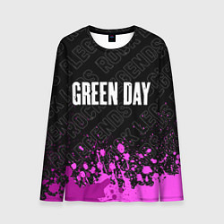 Лонгслив мужской Green Day rock legends посередине, цвет: 3D-принт
