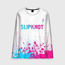 Мужской лонгслив Slipknot neon gradient style посередине