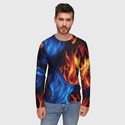 Лонгслив мужской Огонь и вода как две стихии, цвет: 3D-принт — фото 2