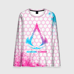 Мужской лонгслив Assassins Creed neon gradient style