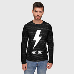 Лонгслив мужской AC DC glitch на темном фоне, цвет: 3D-принт — фото 2