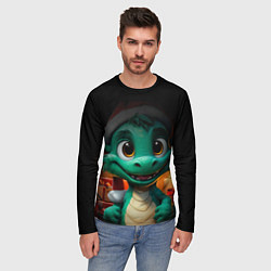 Лонгслив мужской Зеленый дракон 2024, цвет: 3D-принт — фото 2