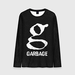 Мужской лонгслив Garbage glitch на темном фоне