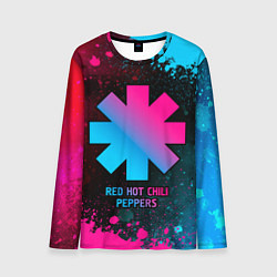 Лонгслив мужской Red Hot Chili Peppers - neon gradient, цвет: 3D-принт
