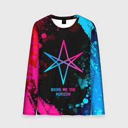 Лонгслив мужской Bring Me the Horizon - neon gradient, цвет: 3D-принт