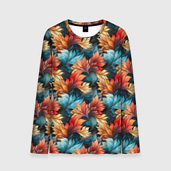 Лонгслив мужской Нарисованная трава паттерн, цвет: 3D-принт