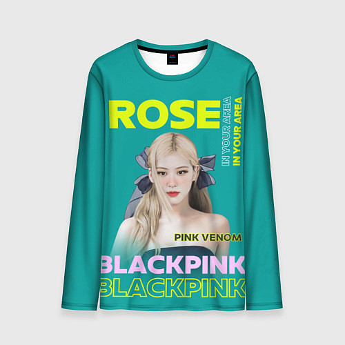 Мужской лонгслив Rose - девушка певица из группы Blackpink / 3D-принт – фото 1