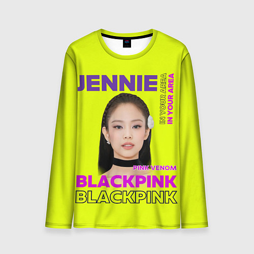 Мужской лонгслив Jennie - певица Blackpink / 3D-принт – фото 1