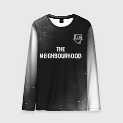 Лонгслив мужской The Neighbourhood glitch на темном фоне посередине, цвет: 3D-принт