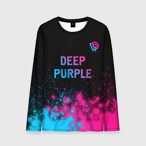 Мужской лонгслив Deep Purple - neon gradient посередине / 3D-принт – фото 1