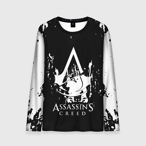 Мужской лонгслив Assassins Creed белые краски / 3D-принт – фото 1