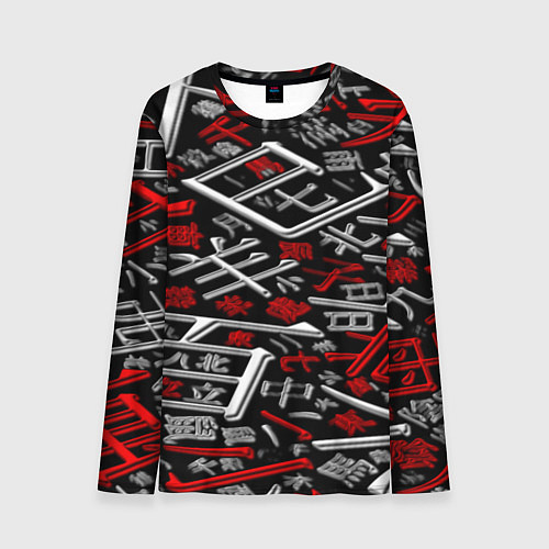 Мужской лонгслив Японские аниме иероглифы / 3D-принт – фото 1