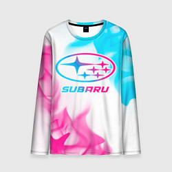 Мужской лонгслив Subaru neon gradient style