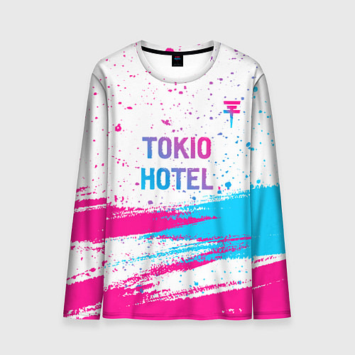 Мужской лонгслив Tokio Hotel neon gradient style посередине / 3D-принт – фото 1