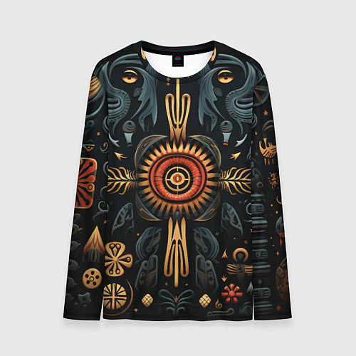 Мужской лонгслив Паттерн в славянской стилистике / 3D-принт – фото 1