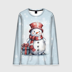 Мужской лонгслив New Years cute snowman