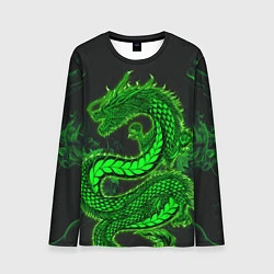 Лонгслив мужской Зеленый дракон с эффектом свечения, цвет: 3D-принт