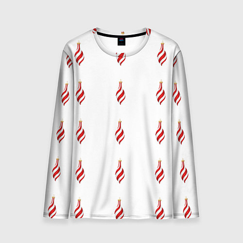 Мужской лонгслив Новогодние украшения-сосульки / 3D-принт – фото 1