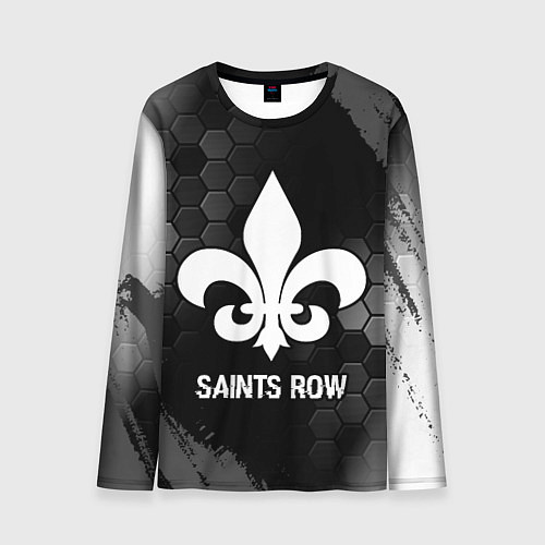 Мужской лонгслив Saints Row glitch на темном фоне / 3D-принт – фото 1