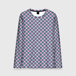 Мужской лонгслив Фиолетовая - розовая клетка