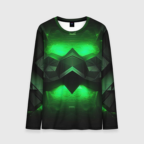 Мужской лонгслив Абстрактное царство зелени / 3D-принт – фото 1