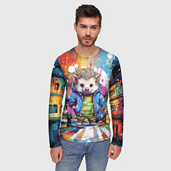 Лонгслив мужской Городской ёжик, цвет: 3D-принт — фото 2