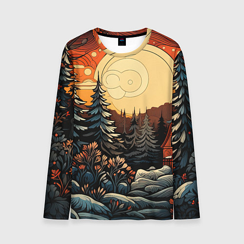 Мужской лонгслив Волшебная роспись / 3D-принт – фото 1