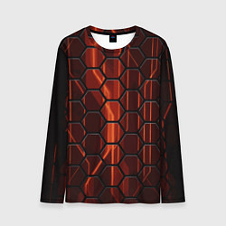 Лонгслив мужской Огненные шестигранники соты, цвет: 3D-принт