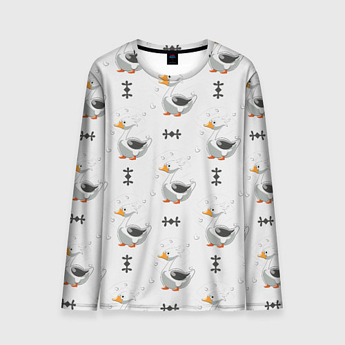 Мужской лонгслив Гусь и фигуры / 3D-принт – фото 1