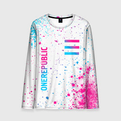 Мужской лонгслив OneRepublic neon gradient style вертикально