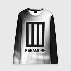 Мужской лонгслив Paramore glitch на светлом фоне